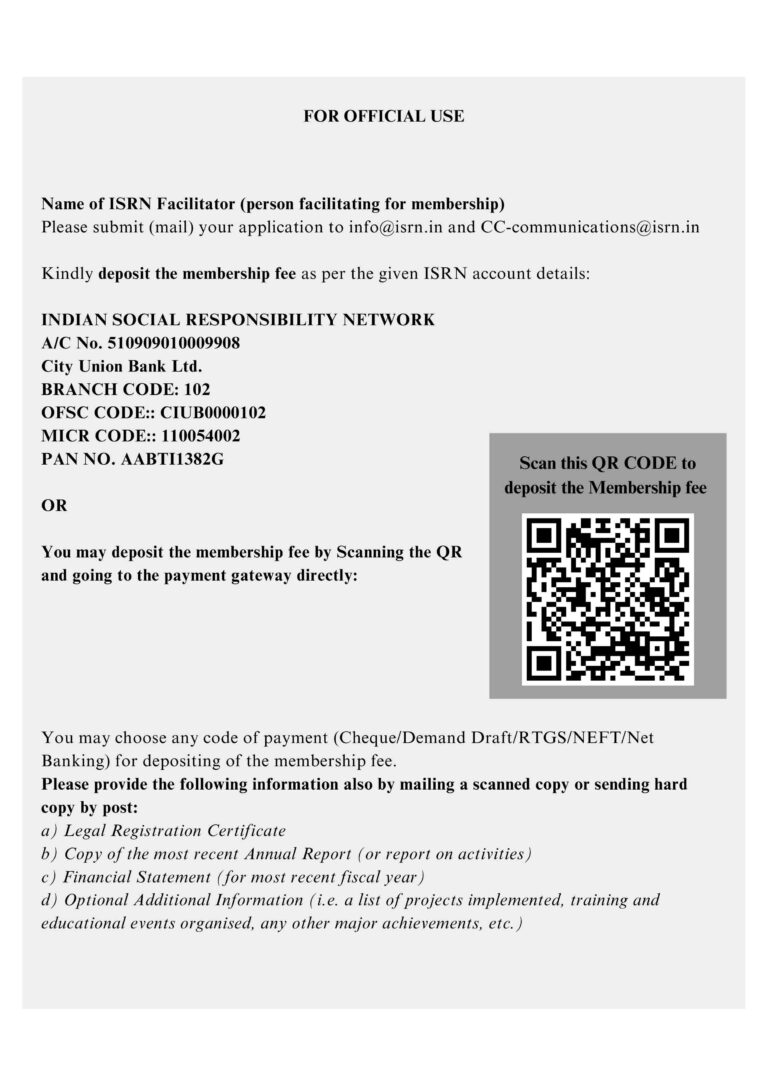 ISRN MEMBERSHIP FORM